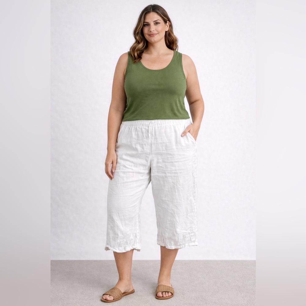 J. Crew‎ Women's White Linen Wide Leg Seaside Pants XXL